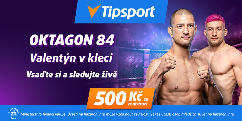 Vsaďte si na MMA turnaj Oktagon 84 s&nbsp;navýšeným bonusem u&nbsp;Tipsportu