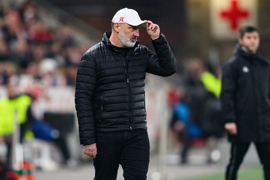 Trenér Slavie Jindřich Trpišovský během utkání s&nbsp;Libercem