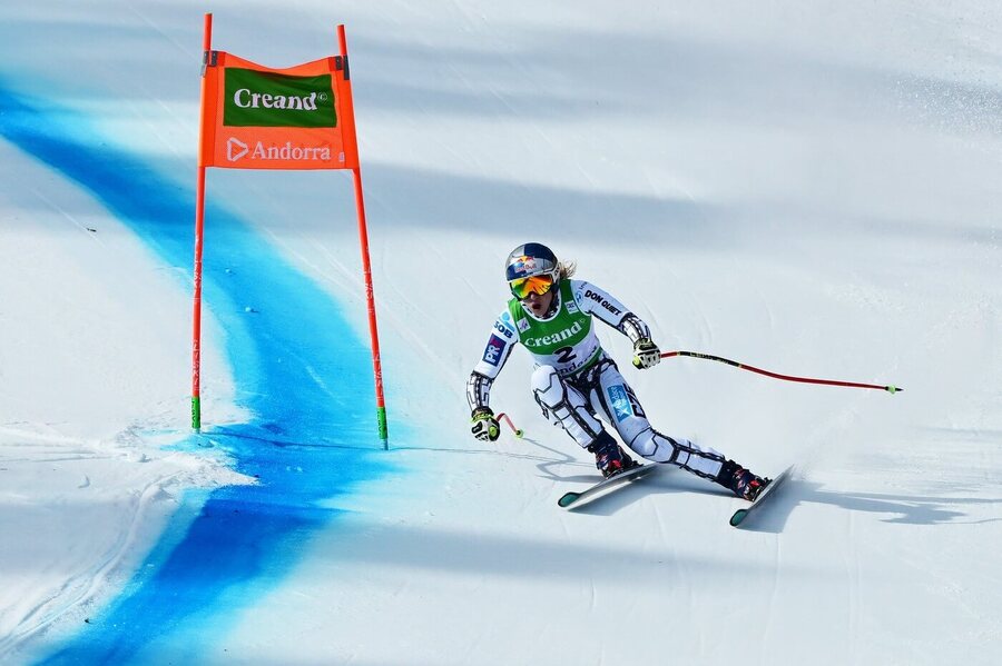 Ester Ledecká na trati sjezdu v&nbsp;Soldeu