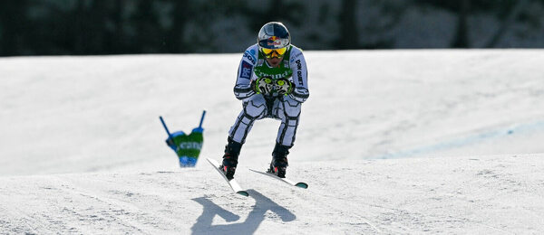 Ester Ledecká na trati v Soldeu