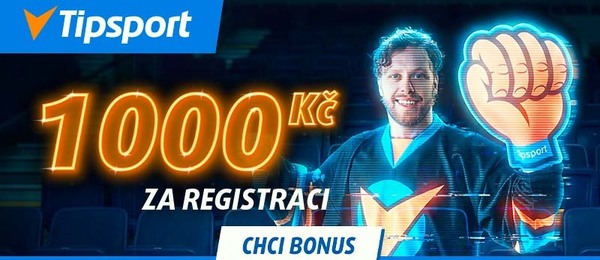 Tipsport bonus za registraci bez vkladu je do 31. 5. 2026 navýšen na 1 000 Kč