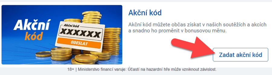 Kam vložit akční VIP kód Tipsport