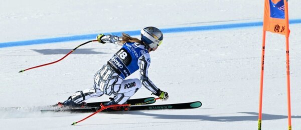 Ester Ledecká na trati včerejšího sjezdu ve Val di Fassa