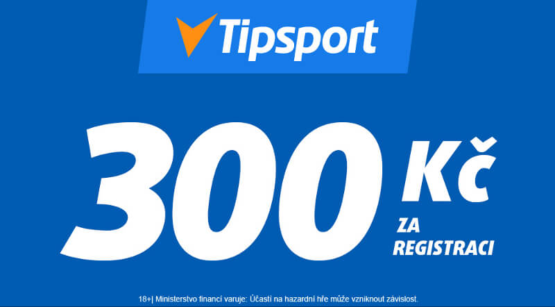 300 Tipsport Netů obdržíte za dokončení registrace zdarma