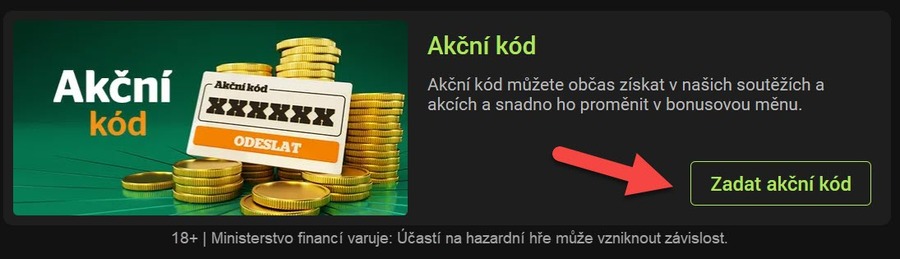 Jak zadat akční VIP kód Chance