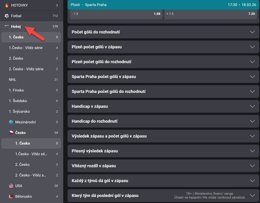 Kurzová nabídka u&nbsp;Fortuny na hokej