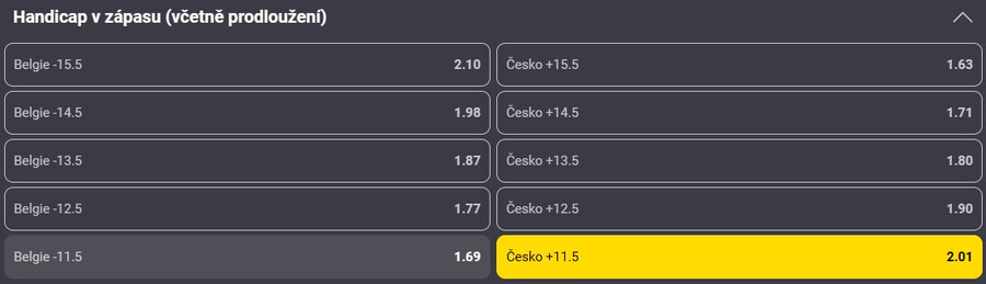 TIP: Česko v&nbsp;handicapu +11,5