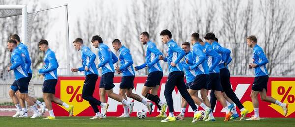 Trénink české reprezentace před utkáním s Irskem