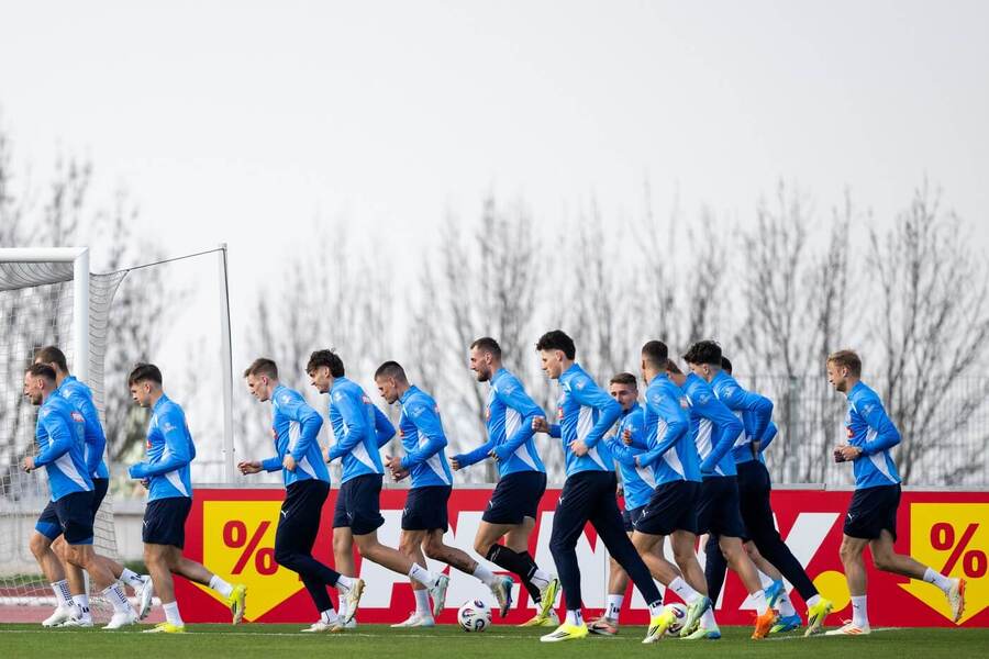 Trénink české reprezentace před utkáním s&nbsp;Irskem