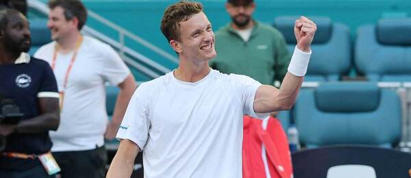 Jiří Lehečka po vítězství ve čtvrtfinále ATP 1000 Miami 2026