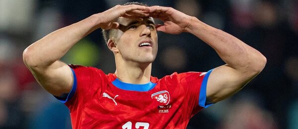 David Jurásek, obránce české fotbalové reprezentace, v duelu proti Gibraltaru