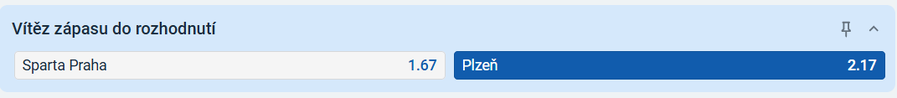 Tip na výsledek zápasu Sparta vs. PlzeŇ
