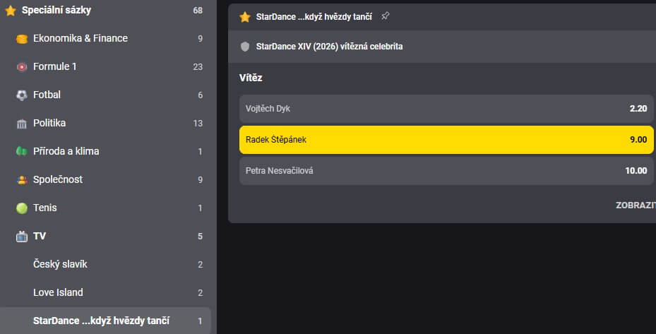 Sázka na Radka Štěpánka ve StarDance