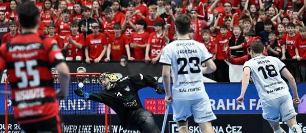 Momentka z florbalového zápasu Tatran Střešovice - Mladá Boleslav