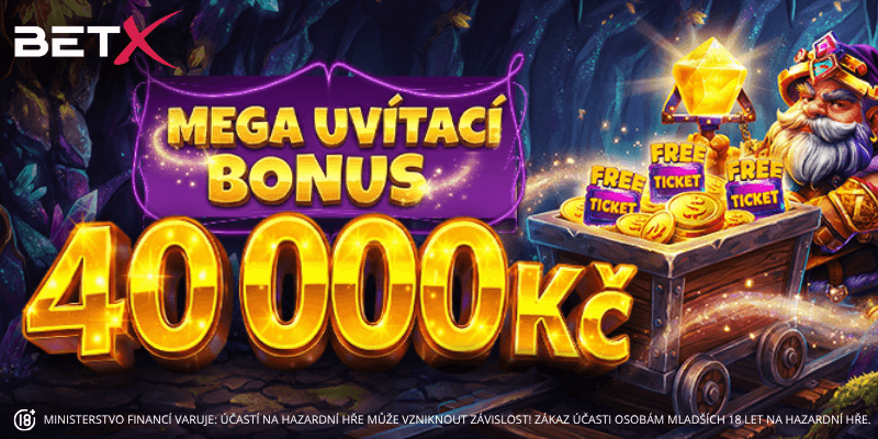 BetX bonus za registraci je nyní až 40&nbsp;000&nbsp;Kč