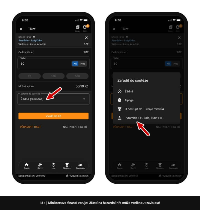 Návod na zařazení do Tipsport Pyramidy online