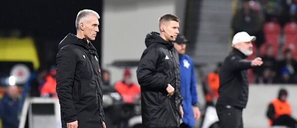 Trenér Plzně Martin Hyský a trenér Slavie Jindřich Trpišovský