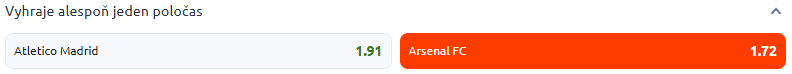 Tip redakce BetArena.cz na utkání Ligy mistrů Atlético Madrid vs Arsenal