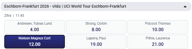 Tip na vítěze cyklistického závodu Eschborn–Frankfurt 2026