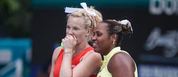 Kateřina Siniaková a Taylor Townsend na turnaji v Miami 2026