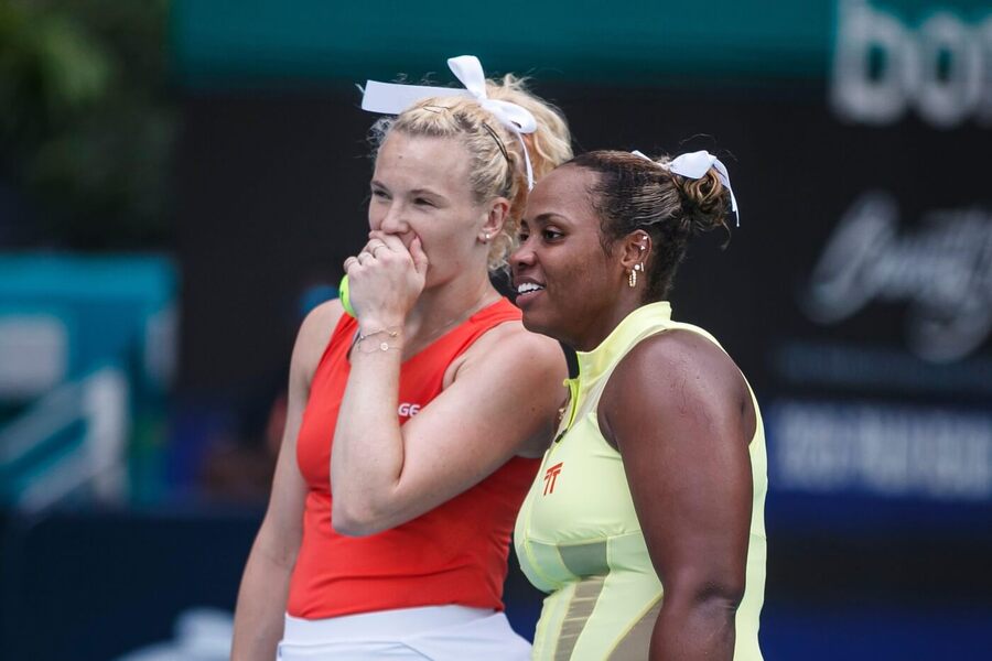 Kateřina Siniaková a&nbsp;Taylor Townsend na turnaji v&nbsp;Miami 2026