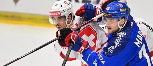 Ken Jäger a Marcel Marcel v zápase Česka se Švýcarskem