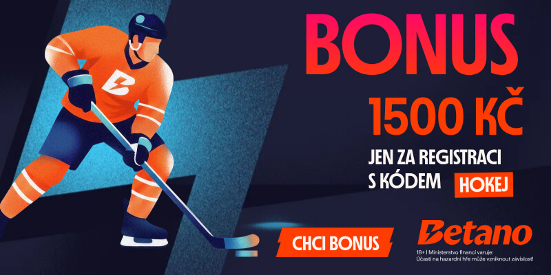 Založ si u&nbsp;Betana účet s&nbsp;promo kódem HOKEJ a&nbsp;získej fullbet 1&nbsp;500&nbsp;Kč zdarma k&nbsp;registraci, pouze DNES [15. 5.&nbsp;2026]