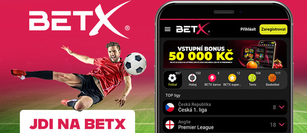 BetX aplikace neexistuje. Sázení probíhá na mobilu přes oficiální web BetX.