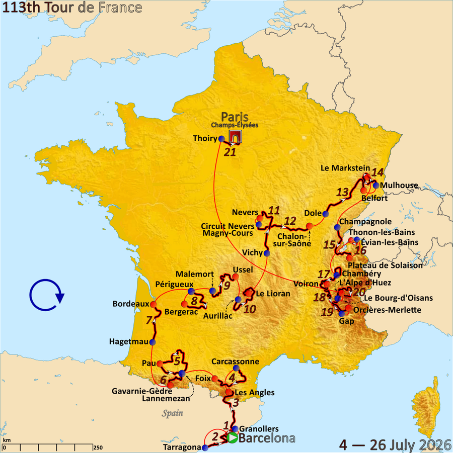 Trasa Tour de France 2026