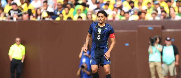Marquinhos z Brazílie během přípravného utkání proti Egyptu
