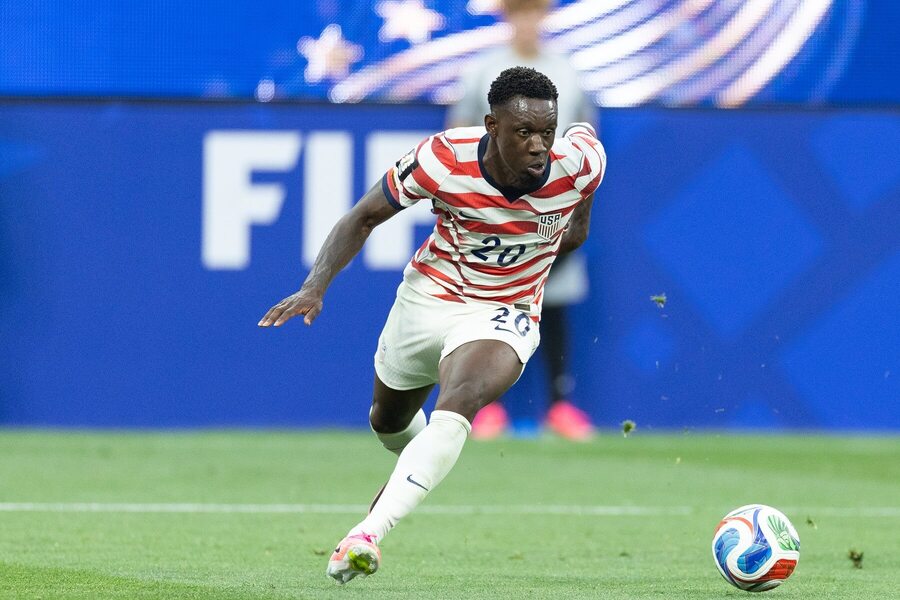 Americký útočník Folarin Balogun v&nbsp;utkání proti Paraguayi na MS 2026