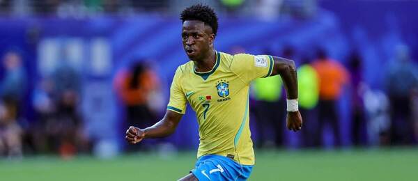 Brazilský útočník Vinicius Júnior proti Maroku