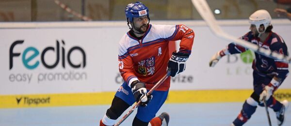 Ilustrační foto, český hráč Tomáš Rejthar na MS v hokejbalu 2017