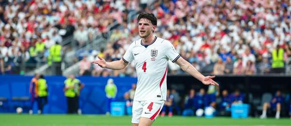 Declan Rice během výhry Anglie nad Chorvatskem