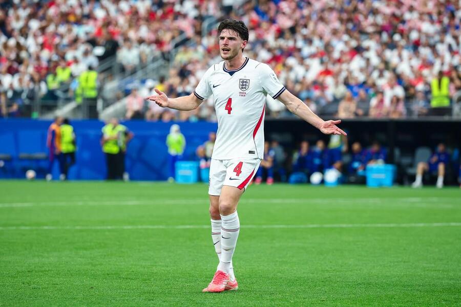 Declan Rice během výhry Anglie nad Chorvatskem
