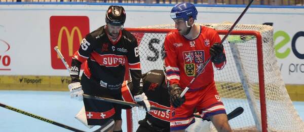 Fotka ze zápasu Česko vs. Slovensko na MS v hokejbalu 2026