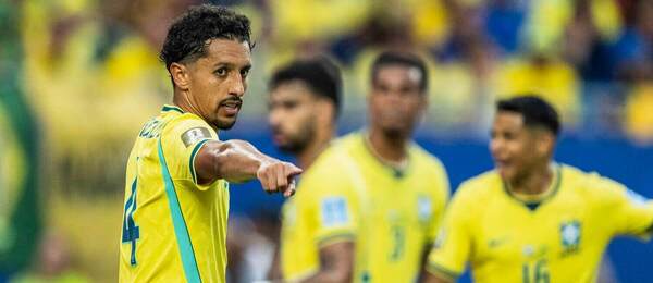 Brazilský kapitán Marquinhos v zápase proti Skotsku na MS 2026