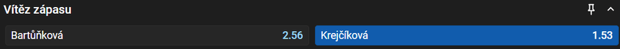 Sázkový tip k&nbsp;utkání Bartůňková vs. Krejčíková