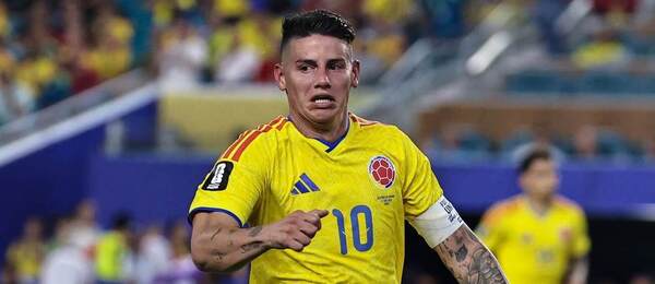 Kolumbijský záložník James Rodríguez v utkání proti Portugalsku