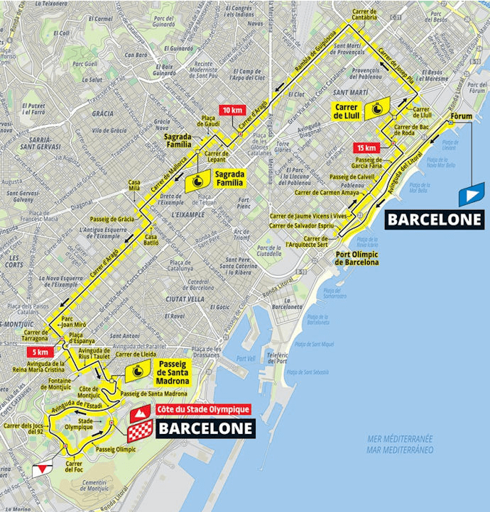 mapa 1.&nbsp;etapy Tour de France