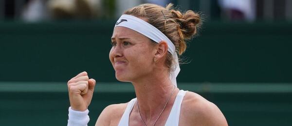 Česká tenistka Marie Bouzková a její radost na Wimbledonu 2026