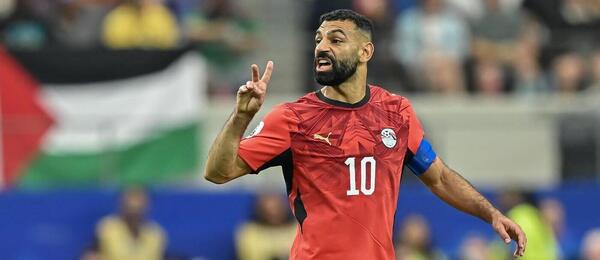 Mohamed Salah během utkání Egypta s Austrálií