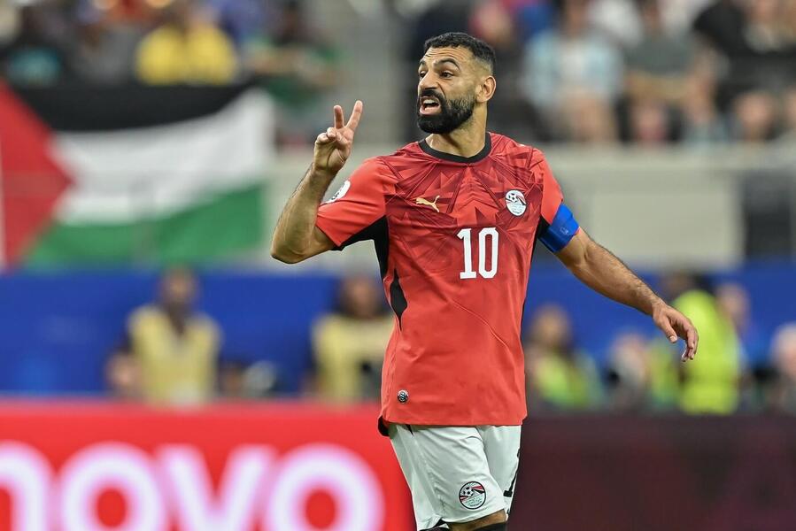 Mohamed Salah během utkání Egypta s&nbsp;Austrálií