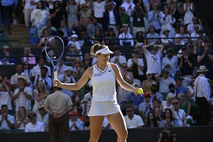 Linda Nosková po vítězném osmifinále na Wimbledonu 2026