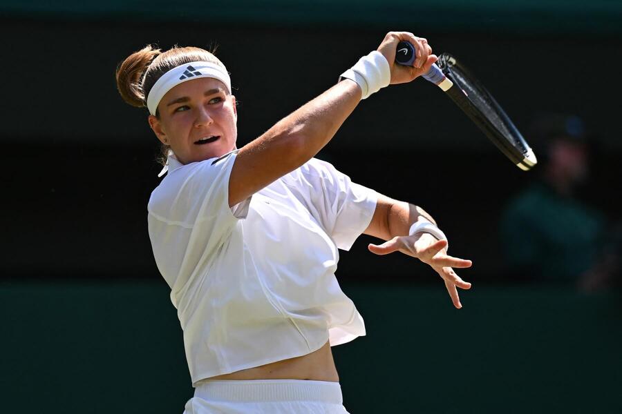 Karolína Muchová během semifinále Wimbledonu 2026