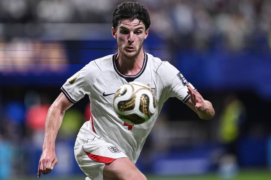 Anglický záložník Declan Rice během semifinále
