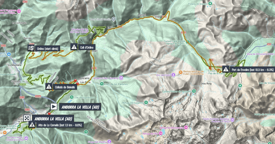 Mapa 4.&nbsp;etapy Vuelty