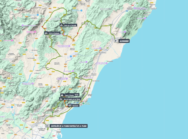 Mapa 6.&nbsp;etapy Vuelty