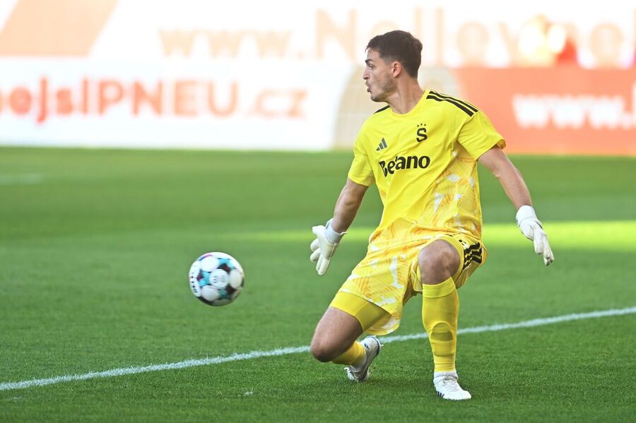 Brankář Jakub Surovčík ze Sparty
