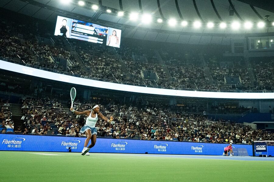 Coco Gauff na turnaji ve Wuhanu v&nbsp;roce 2025
